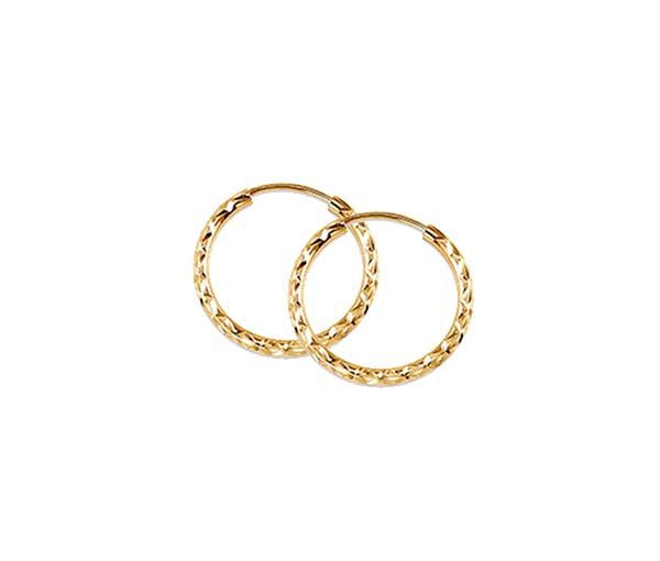 BOUCLE DORMEUSES 10K 15MM TAILLE DIAMANT
